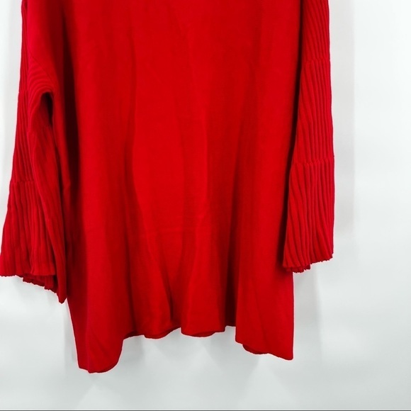 Lane Bryant long sleeve red sweater top size 14/16 boatneck wide sleeve - Picture 7 of 10